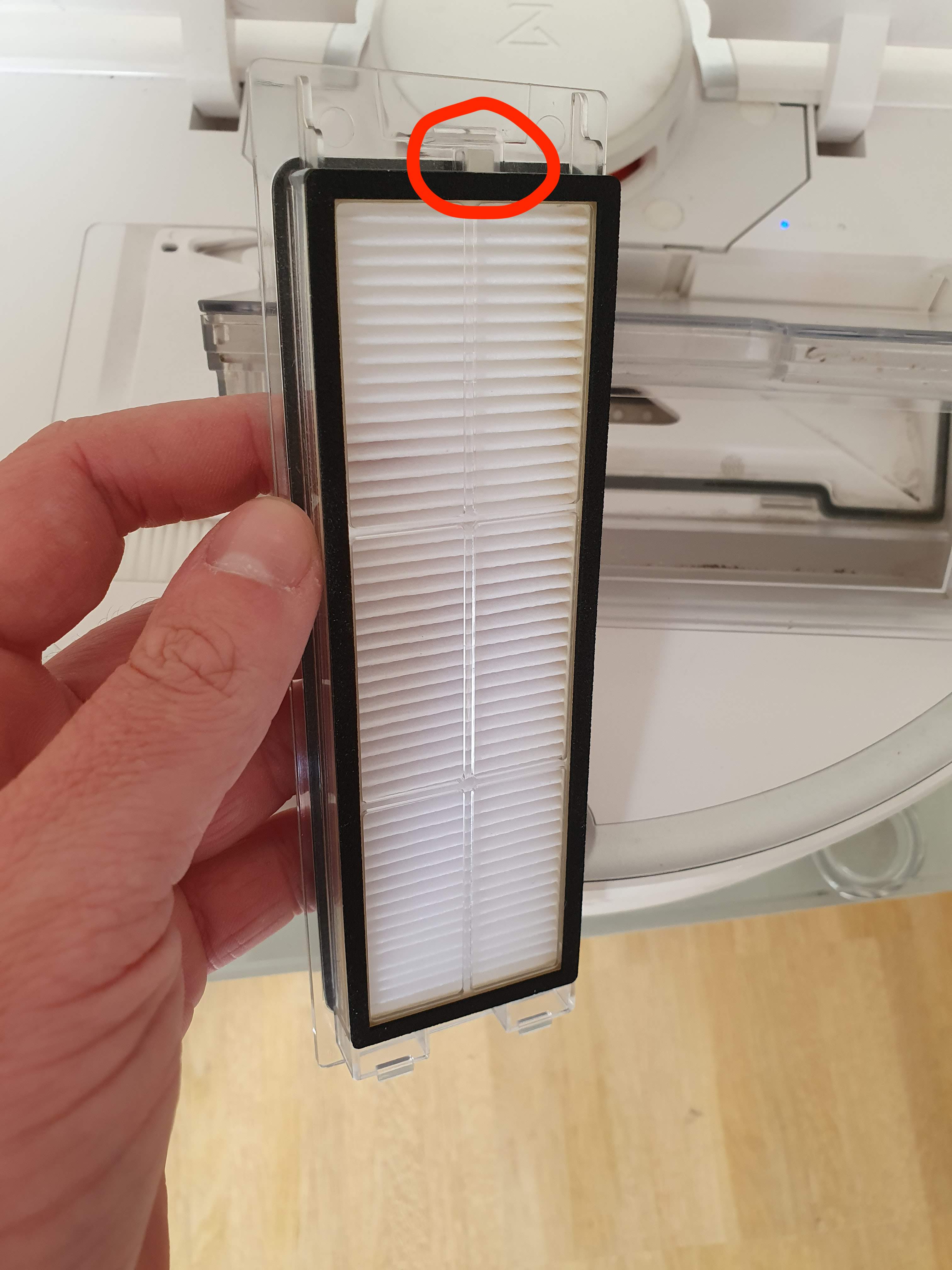 Location of metal in hepa filter S50 error 9 roborock xiaomi